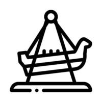boat swing icon vector outline illustration