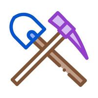 shovel and pickaxe icon vector outline illustration