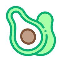 cut avocado icon vector outline illustration