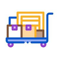 parcel trolley icon vector outline illustration