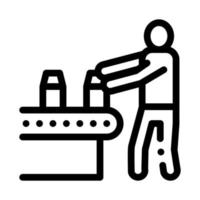 farm milk convector worker icon vector outline illustration