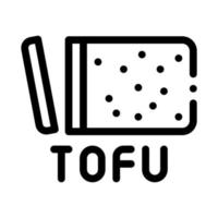 ilustración de contorno de vector de icono de queso de tofu
