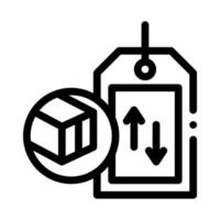 etiqueta de precio de la ilustración de contorno de vector de icono de comercio