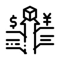 increase sales and exchange rates icon vector outline illustration