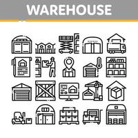 Warehouse And Storage Collection Icons Set Vector