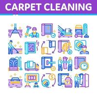 Carpet Cleaning Washing Service Icons Set Vector