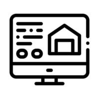 información de la computadora sobre la ilustración del contorno del vector del icono de la casa