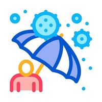 umbrella protection against viruses icon vector outline illustration