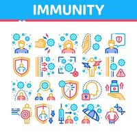 inmunidad humana defensa biológica iconos establecer vector