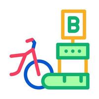 ilustración de contorno de vector de icono de servicios de uso compartido de bicicletas de punto de entrega