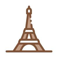 ilustración de contorno de vector de icono de torre eiffel