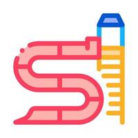 zigzag water slide icon vector outline illustration