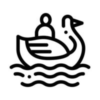 duck watching in park icon vector outline illustration