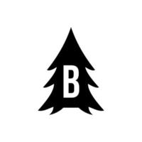 diseño del logotipo de la letra b pino vector