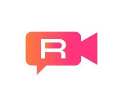 Podcast Logo. Letter R Media Logo Design vector