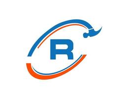 Letter R Repair Logo. Home Construction Logo vector