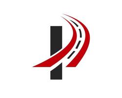 logotipo de transporte con concepto de letra i. plantilla de diseño de logotipo de carretera vector