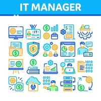 It Manager Developer Collection Icons Set Vector