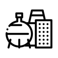 chemical factory icon vector outline illustration