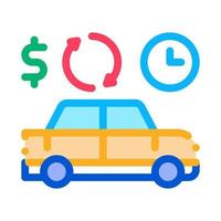 ilustración de contorno de vector de icono de estacionamiento de dinero