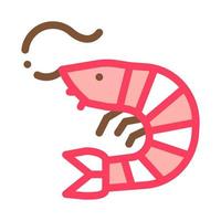 shrimp icon vector outline illustration