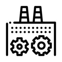 configuración técnica de la ilustración del contorno del vector del icono de la planta de energía térmica