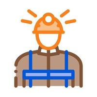 miner worker icon vector outline illustration