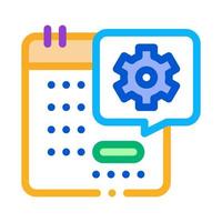 technical day on calendar icon vector outline illustration