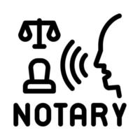 legal notary icon vector outline illustration