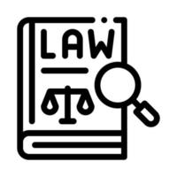ilustración de contorno de vector de icono de ley de justicia