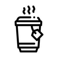 hot tea icon vector outline illustration