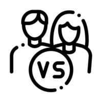 ilustración de contorno de vector de icono de batalla de género
