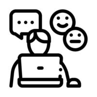 emotional chat communication icon vector outline illustration