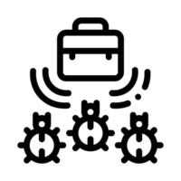 bugs for listening in briefcase icon vector outline illustration