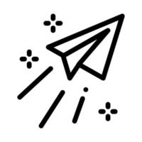 paper airplane message icon vector outline illustration