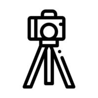 video camera with tripod icon vector outline illustration