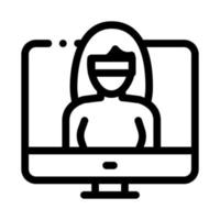 computer hacker icon vector outline illustration