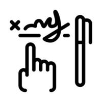 ilustración de contorno de vector de icono de análisis gráfico de escritura a mano