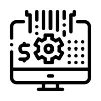 computer cache settings icon vector outline illustration