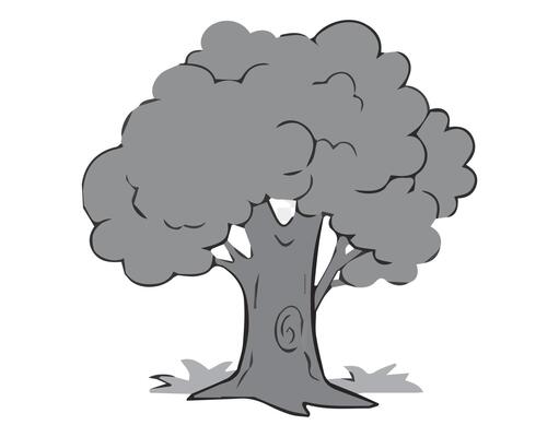 Tree vector silhouette illustration drawing