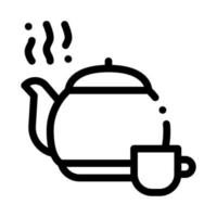 ilustración de contorno de vector de icono de tetera de té