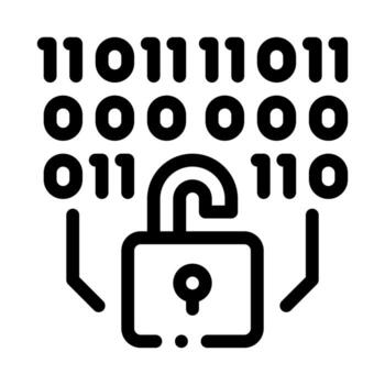 binary security code icon vector outline illustration