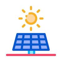 action of sun on battery icon vector outline illustration