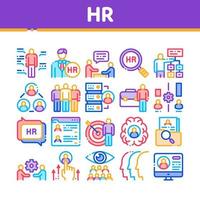 Hr Human Resources Collection Icons Set Vector