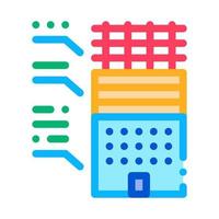 analysis of functions of parts of residential building icon vector outline illustration