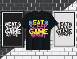 Eat sleep game repeat Gaming quote t shirt and mug design vector