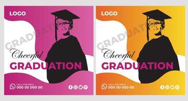 Graduation Event Poster Template Design vector