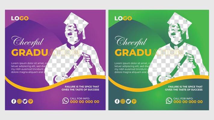 Graduation Event Poster Template Design
