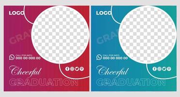 Graduation Event Poster Template Design vector