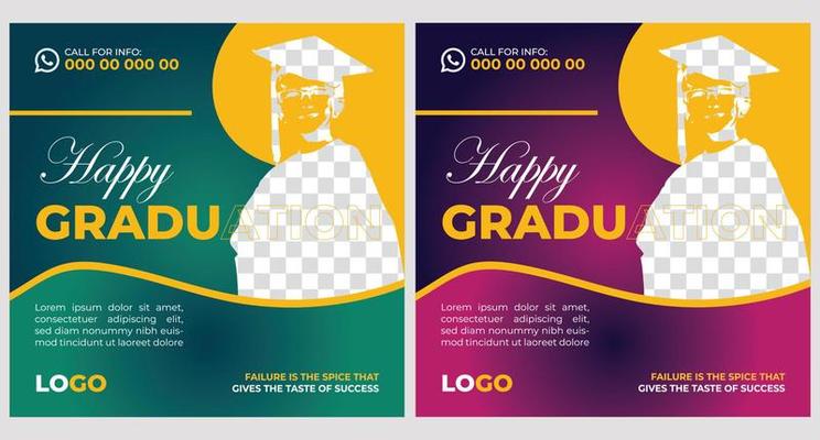 Graduation Event Poster Template Design